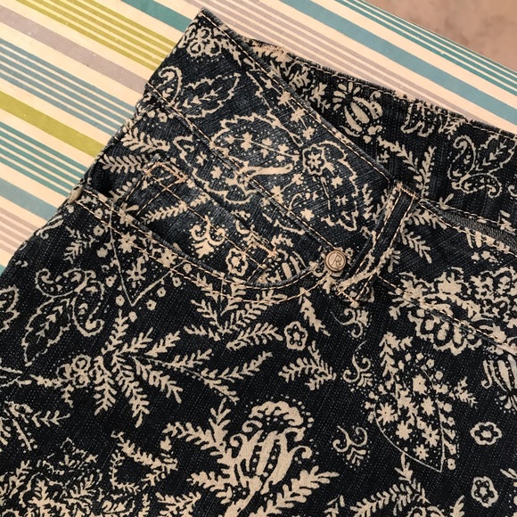 Rewash Denim Blue Jeans Womens Size 9 White Floral All Over Print - Picture 9 of 9
